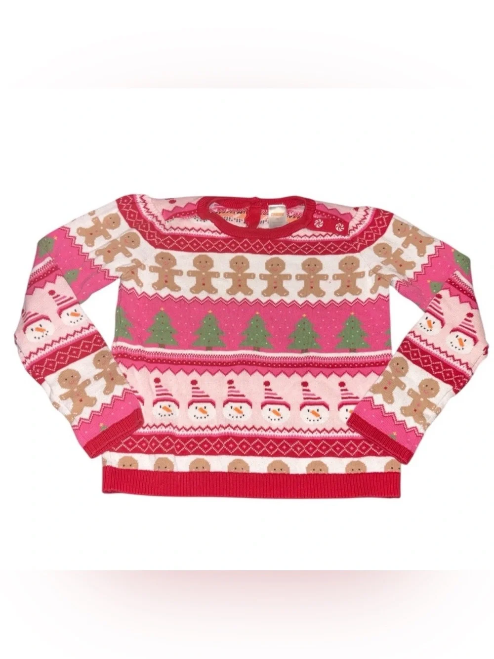 Gymboree Girls Festive Pink Christmas Sweater